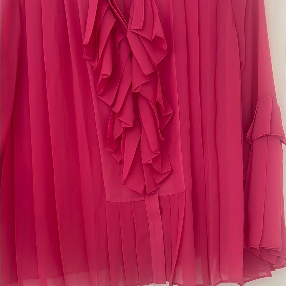 Alexis Pink Ruffled 3/4 Sleeve Blouse - Picture 3 of 8